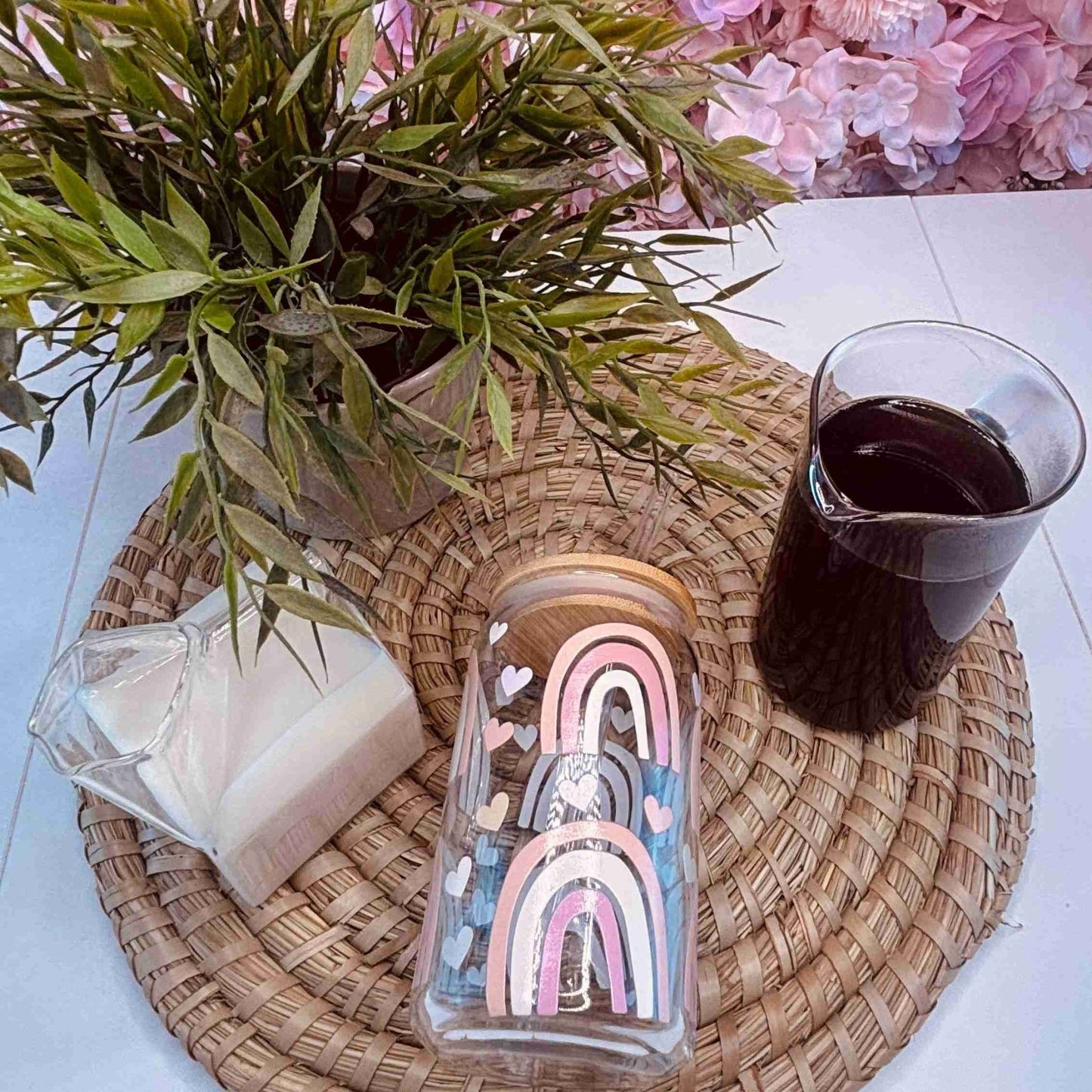 Boho Dream, bicchiere con coperchio e cannuccia, cups, caffè, iced coffee - Incanta Shop
